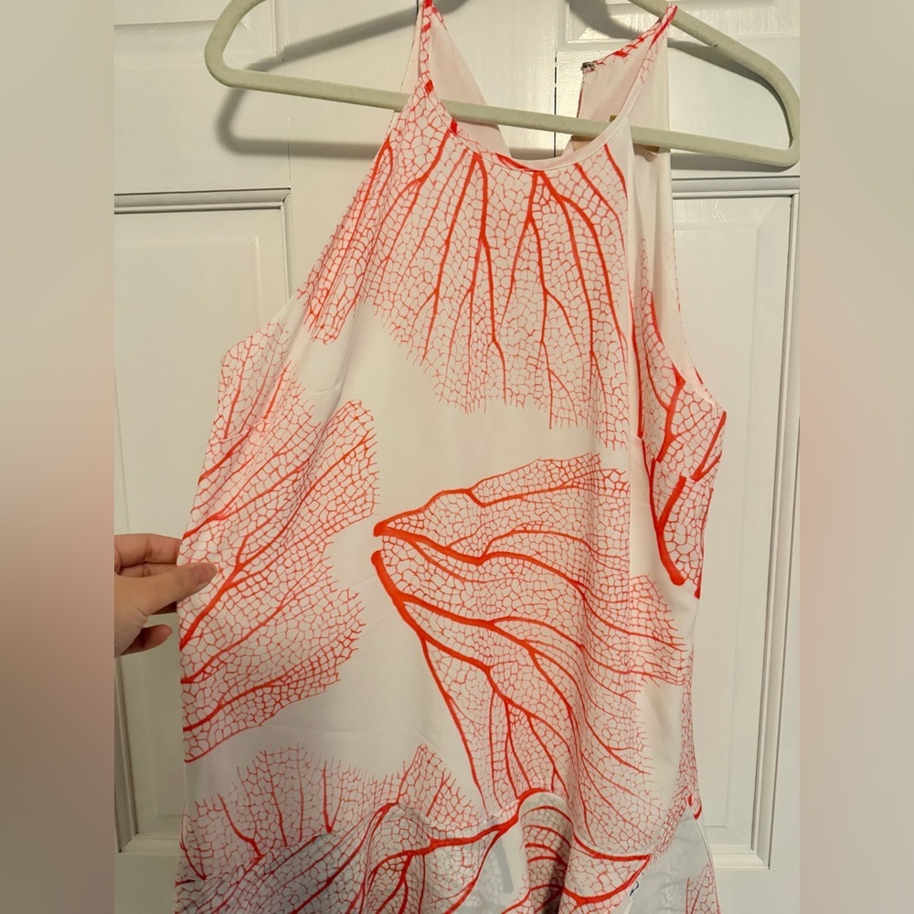 Hutch Halter A-Line Mini Dress Red White Medium - Picture 4 of 7